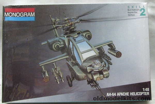 Monogram 1/48 AH-64 Apache Attack Helicopter With Eduard 48-160 PE Set, 5443 plastic model kit